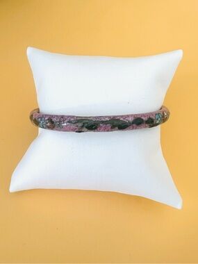 Vintage purple Cloisonne enamel cuff bracelet
